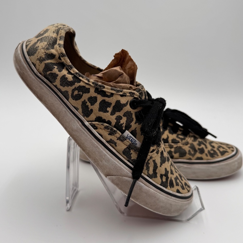 Vans Authentic Van Doren Leopard Print Sneakers Men 6 Women 7.5 Cheetah Tan Blk